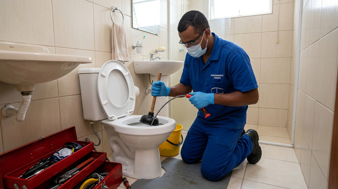 Desentupimento de vaso profissional em Guarulhos-SP