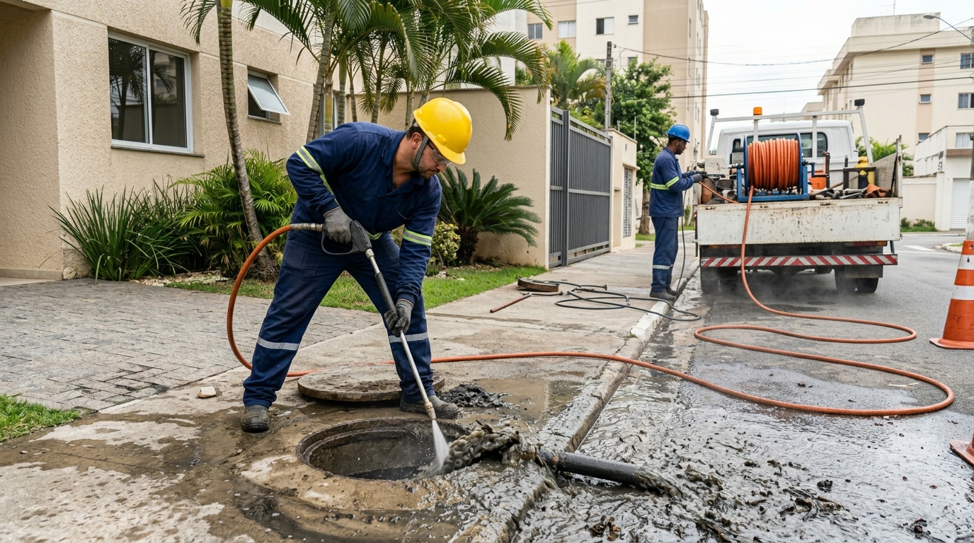 Hidrojateamento com jato de alta pressão em Guarulhos-SP