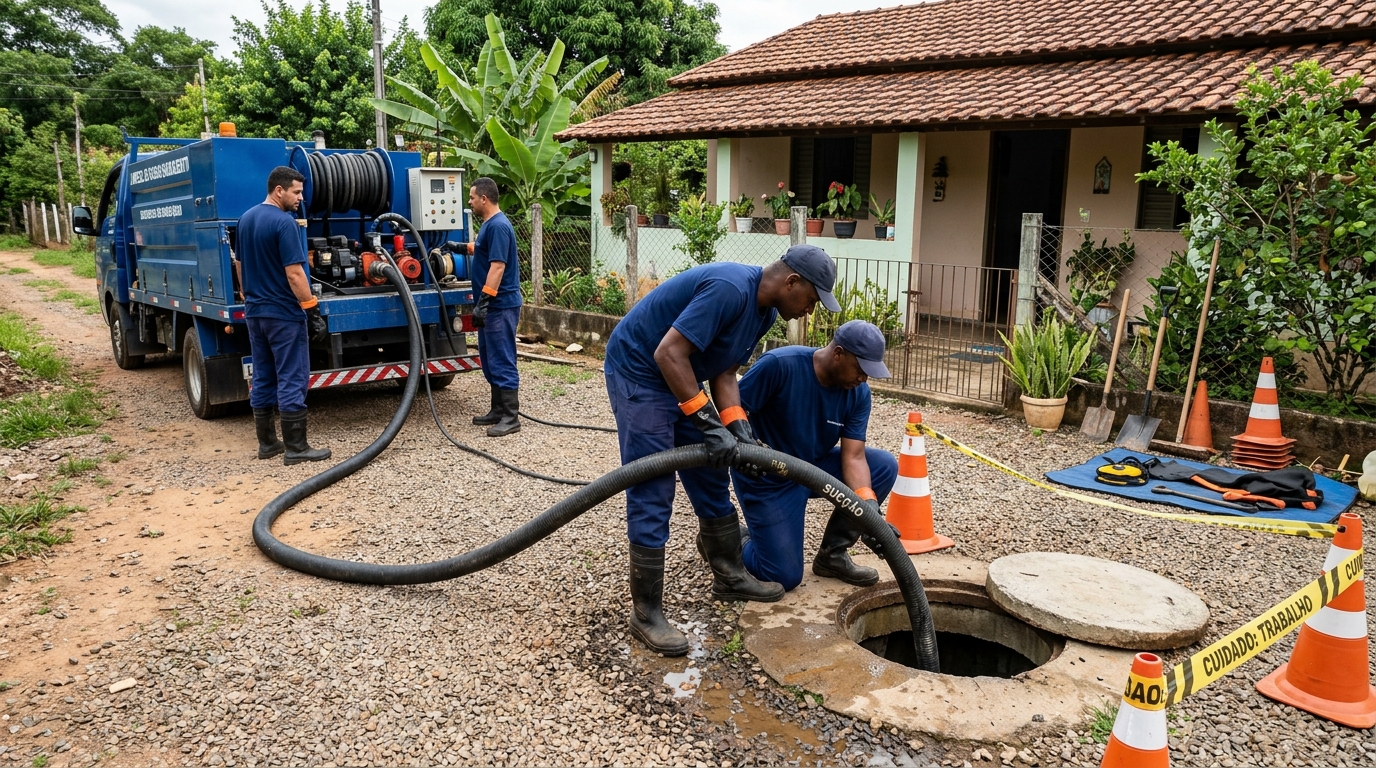 Equipe de desentupimento de fossa em Guarulhos-SP